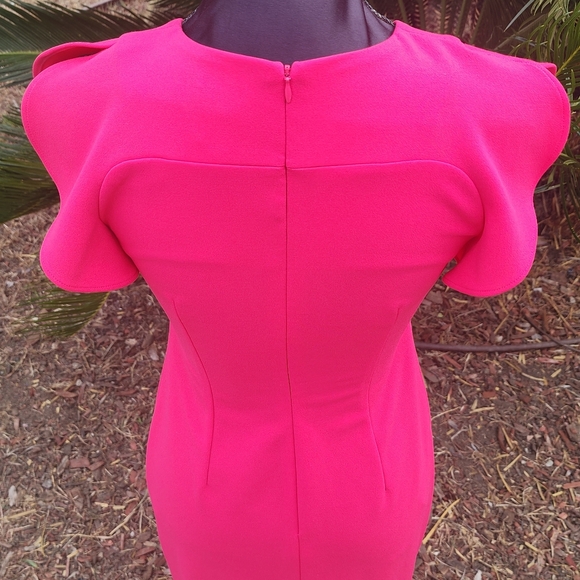 VINCE CAMUTO Fuschia Flutter Sleeve Midi Sheath Dress Size S - Picture 4 of 6